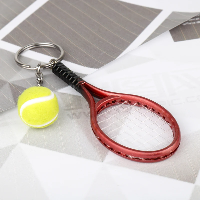 dongsheng Fashion 6 Color Tennis Keychain Key Ring Tennis Racket Model
