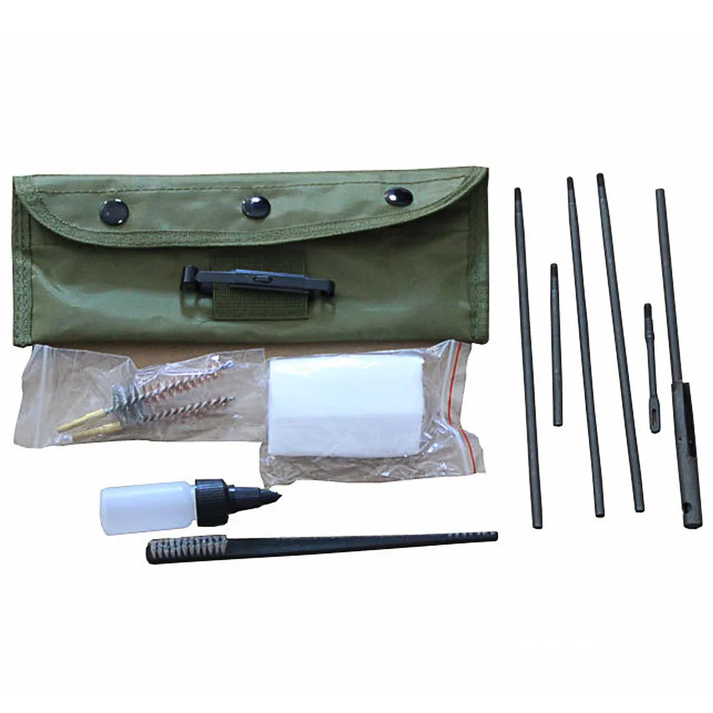

Tactical Hunting Gun Accessories 5.56mm M16 Portable Carbine Rifle Cleaning Kit With Flexible Rod Brushes Pouch Bottle