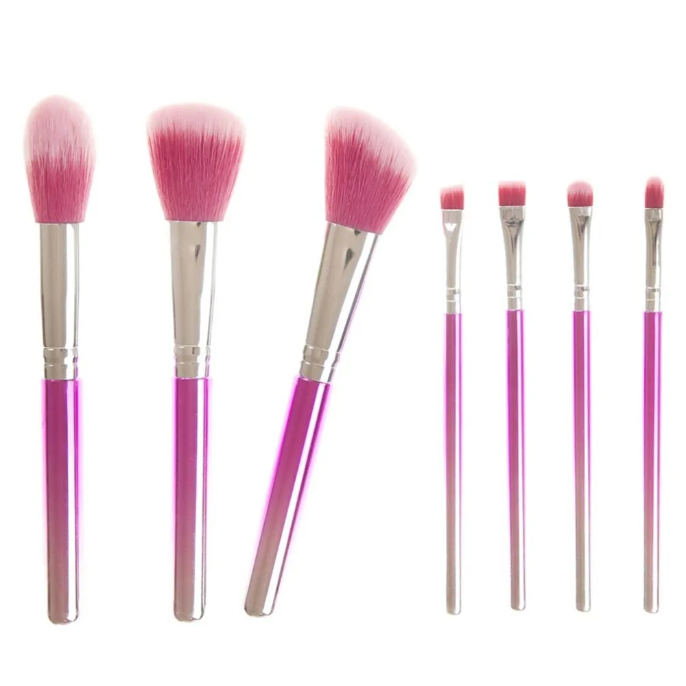 7pcs/Set Makeup Brushes Electroplate Handle Soft Fiber Hair Face Powder Foundation Eyeshadow Women Make Up Tools | Красота и здоровье