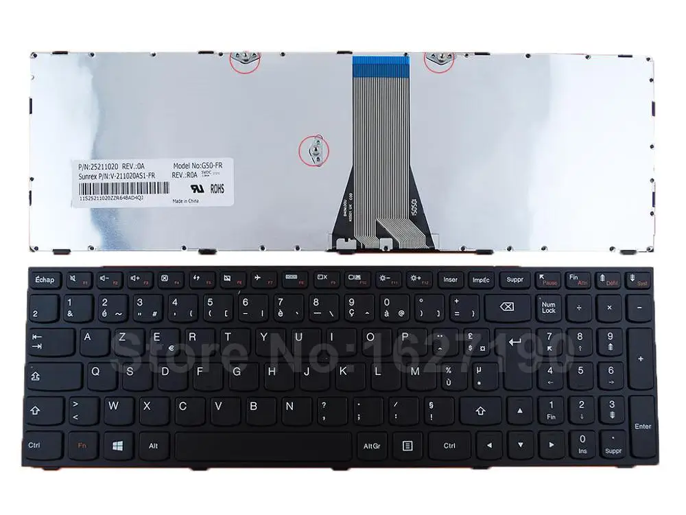 FR French Laptop Replacement Keyboard for LENOVO G50 70 BLACK FRAME For