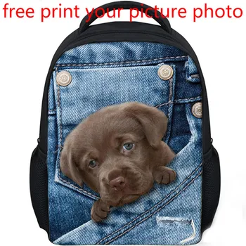 

picture photo custom 3D effects Primary school bag customized shoulder bag Campus Cowboy Leprechaun pocket free design backpack