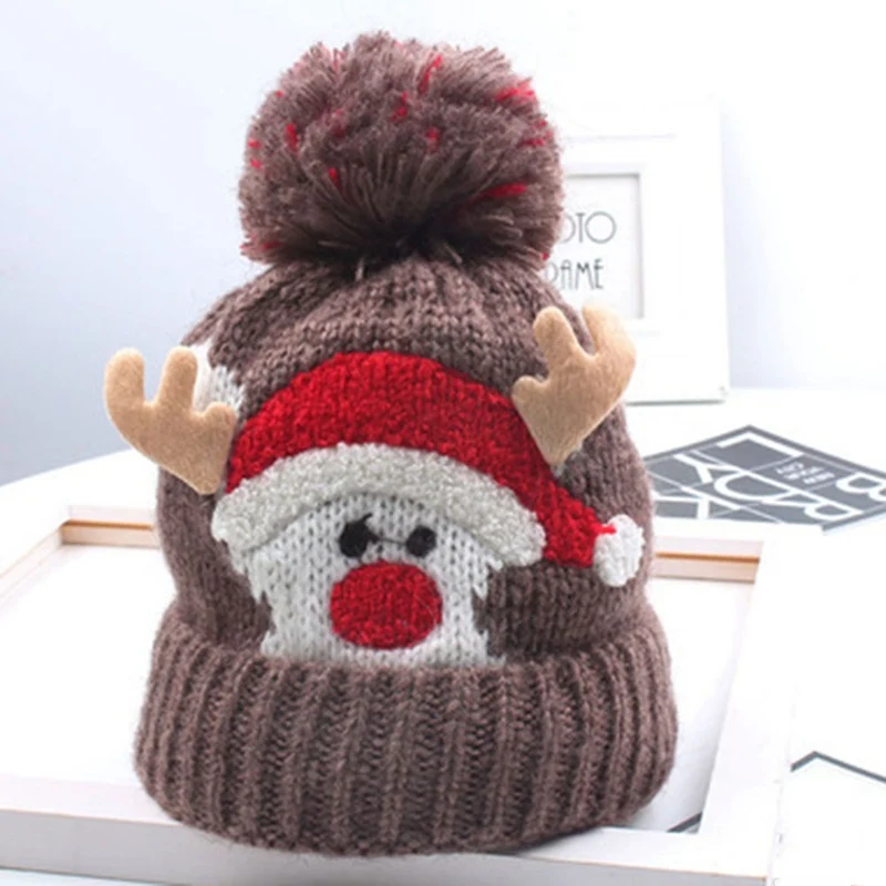 Christmas Toddler Baby Girls Boys Knitted Hats Cap Xmas Winter Warm Hat Gifts