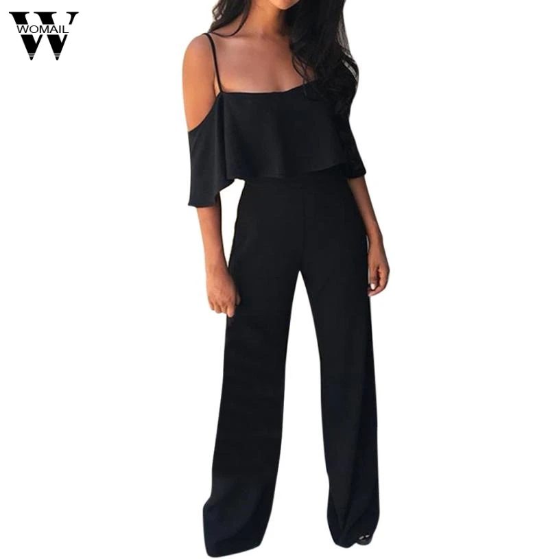 Womail Women Sexy Solid Camisole Playsuit Trousers Casual