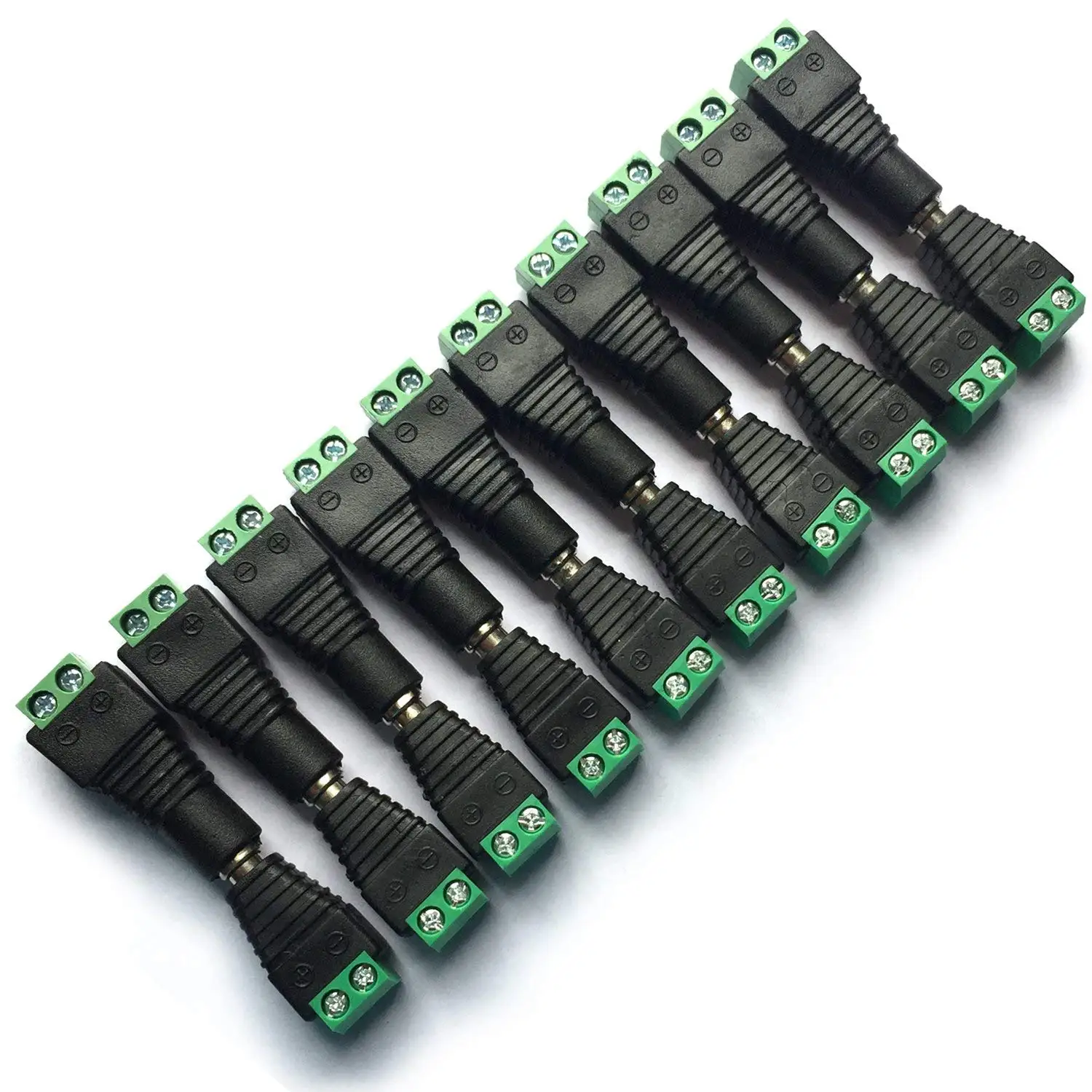 

DAYKIT 10 Pairs 12V Male+Female 2.1x5.5MM DC Power Jack Plug Adapter Connector for CCTV Camera