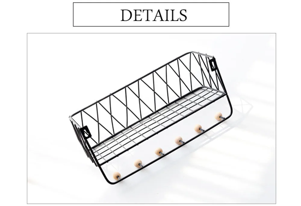 Скандинавские настенные Подвесные плавающие полки настенный Декор металлическая Железная Сетка декоративная настенная полка для хранения с крючками держатель для ключей