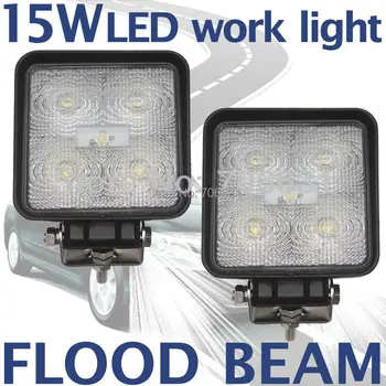 

Tkeapl THTMH 2X 5*3W Epistar 15W 12V 24V Flood Beam LED Off Road Working Light Car Vehicle Boat 4WD 4X4 ATV motorbike