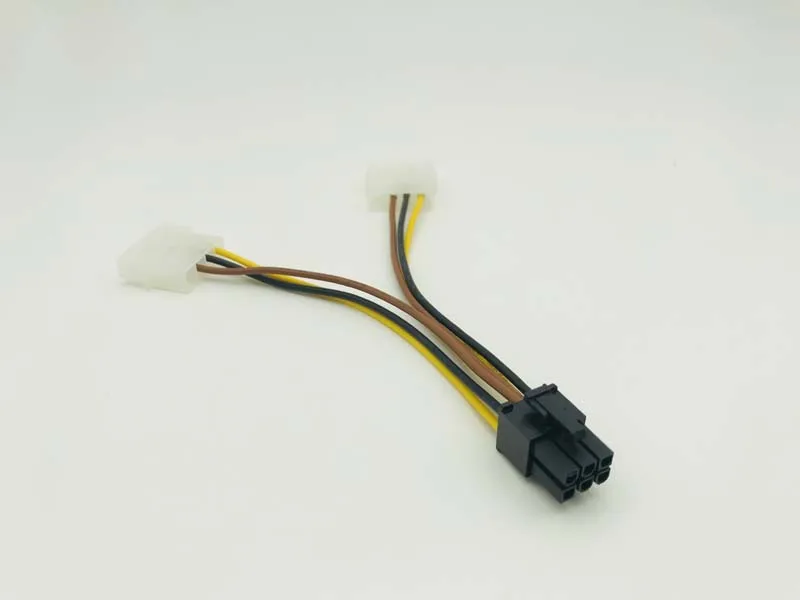5PCS PCI-E 6Pin Female to Molex 4pin x2 Splitter SATA Power Cable Power PCI Express Extension Cables 15CM for BTC Miner Mining