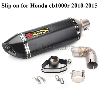 

Motorcycle Exhaust System Slip on Middle link Pipe with Carbon fiber Laser Akrapovic Exhaust Muffler For Honda CB1000R 2008-2016