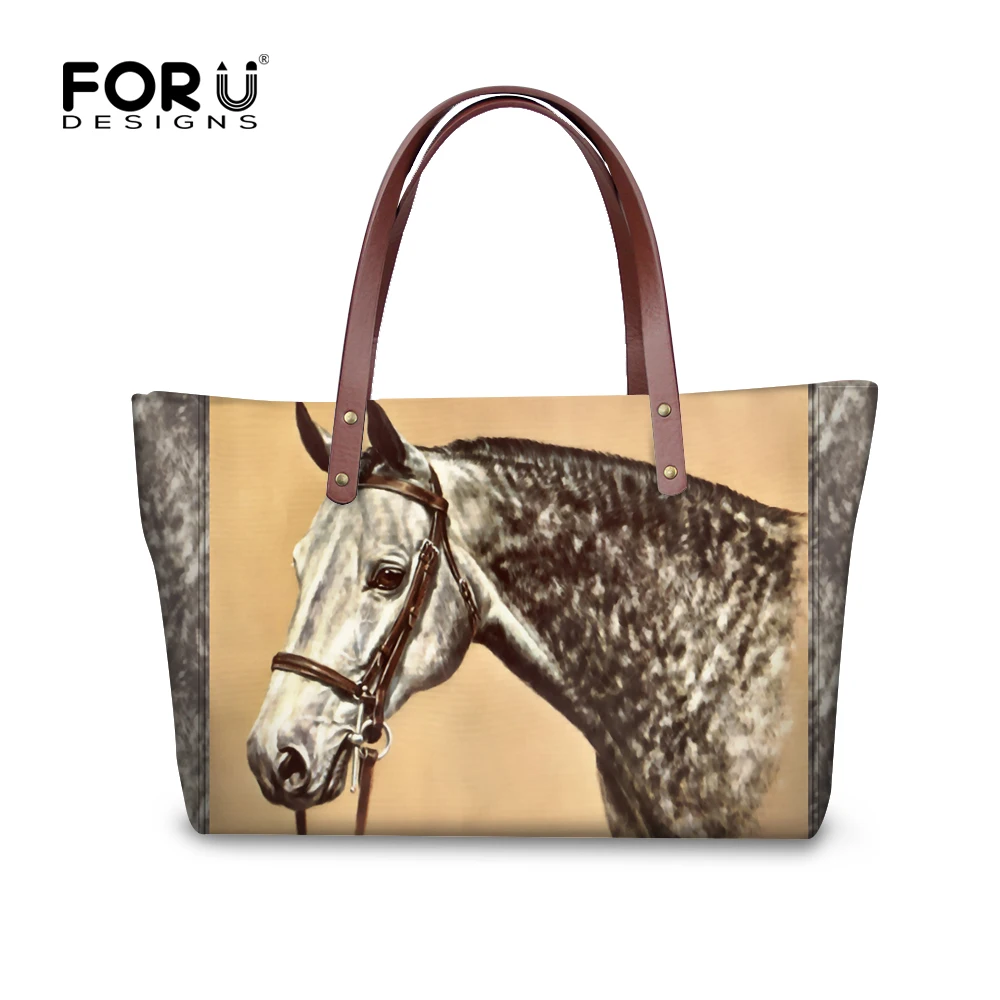 FORUDESIGNS Crazy Horse Prints Wome большие сумки на плечо высокого качества винтажные сумочки через плечо для женщин Bolsa Feminina