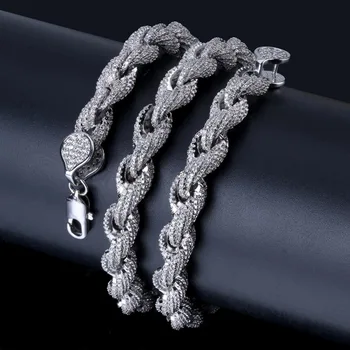 

High Quality Twisted Gold Silver Color Chain Necklaces Personality Hip Hop/ Punk Charms For Men AAA Cubic Zircon Jewelry Gifts