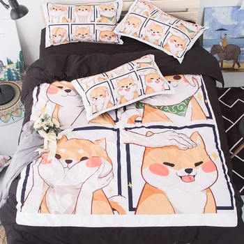 

New pattern Bedding Set Cartoon Animal cat 3pcs Duvet Cover Sets quilt cover pillow cases Twin Full Queen King bedclothes