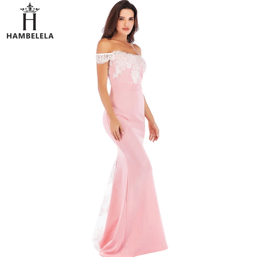 HAMBELELA Vestido De Festa Pink Black Red Mermaid Dress Lace Top Bodice Slim Long Formal Party Dress Charming Wedding Party Gown (3)