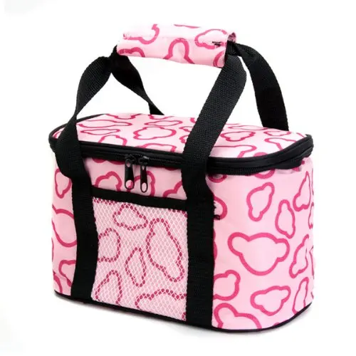 

Wholesale 10* Insulated and Water-Proof LIning Lunch Box Bag Cooler Tote Bag--Pink