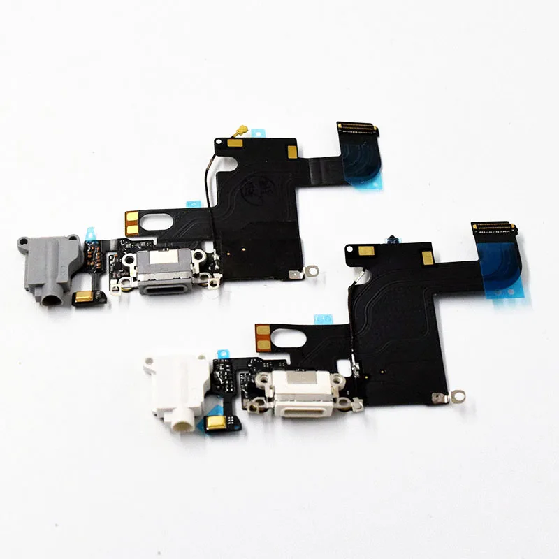 HOUSTMUST 10pcs Black White For iPhone 6 Charger Charging port Dock USB Connector Data Flex Cable Headphone Jack Flex Ribbon