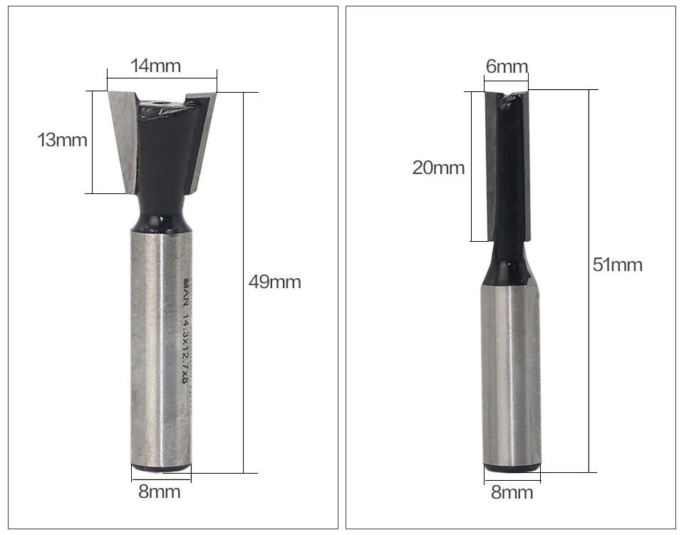 12 шт. 8 мм хвостовик древесины фрезы прямой концевой фрезы триммер очистки заподлицо отделка угловая круглая бухта коробка биты инструменты фрезерные Cutte