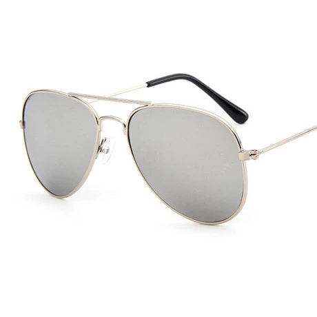 Солнцезащитные очки для детей, крутые зеркальные отражающие солнцезащитные очки в металлической оправе - Цвет линз: 6