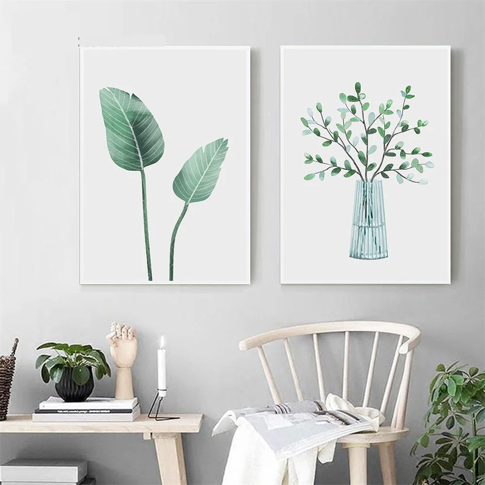 Scandinavian-Style-Watercolor-Plant-Leaf-Nordic-Poster-Nature-Wall-Art-Canvas-Prints-Painting-Decoration-Pictures-Home(4)