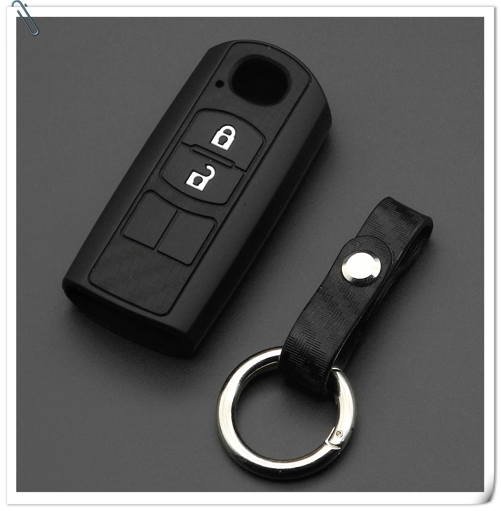 Copertura chiave dell'automobile del carbonio del SILICONE di Keyforkess per Mazda CX-5 /CX5 cassa chiave CX-9 MX5 di Atenza CX-7 per gli accessori interni dell'automobile -