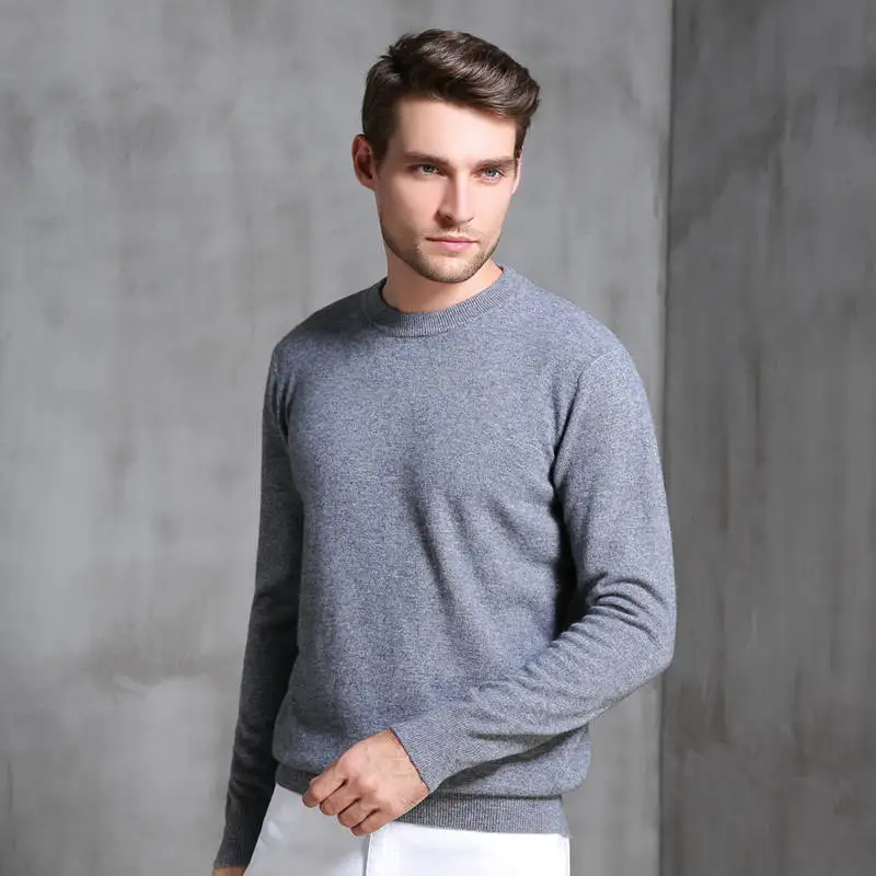 8Colors Winter Sweater Men Pure Cashmere Knitted Pullover Winter New Warm Fashion Oneck Jumpers Man Top Thick Male Clothes - Цвет: as picture