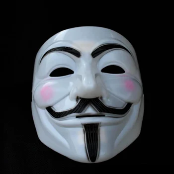 

V vendetta team guy fawkes masquerade Halloween carnival Mask(adult size) white colors 100pcs/lot