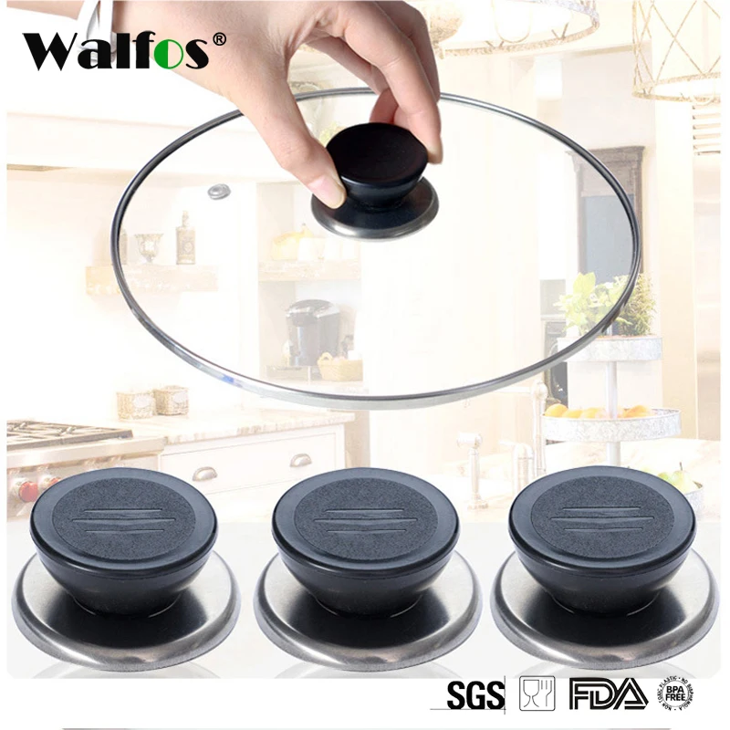 WALFOS панели сковорода Крышка чайника 2 шт./лот сковорода кухонная ручка пластиковая ручка ремни черный Запасная часть