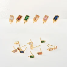 Стиль 20 шт./лот цвет прямоугольной формы циркон украшения Модные женские серьги diy ювелирные изделия серьги аксессуар