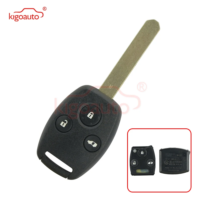 Kigoauto 72147-SZW-J0 дистанционный ключ 3 кнопки для Honda 313,8 МГц
