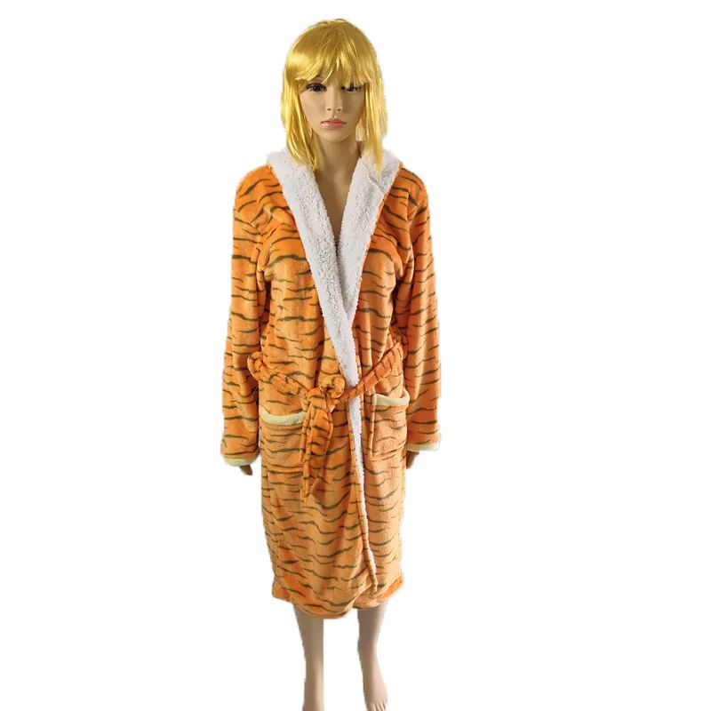 Кигуруми тигр пижамы Косплей Костюм-комбинезон пижамы мультяшный Халат фланелевый Халат домашняя мебель обслуживание любителей пижамы Халаты
