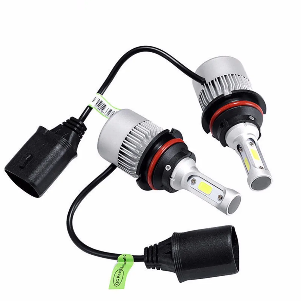 

2Pcs Car Lights White Car Auto 9007 HB5 6500K 8000LM LED Headlight Bulbs