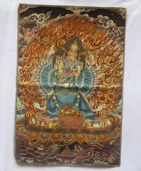 

Collectible Traditional Tibetan Buddhism in Nepal Thangka of Buddha paintings ,Big size Buddhism silk brocade painting p002726
