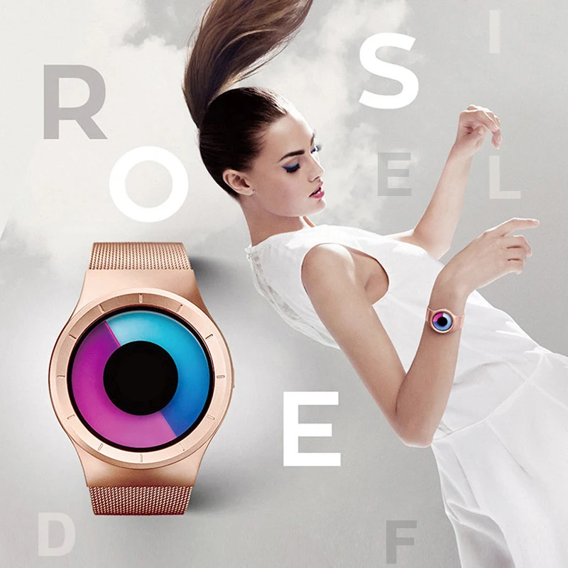 2018 Top brand ROSEFLIGH Creative vortex watch watch Rhinestone Watch Fashion jewellery Stainless steel strap Women Wrist Watchs