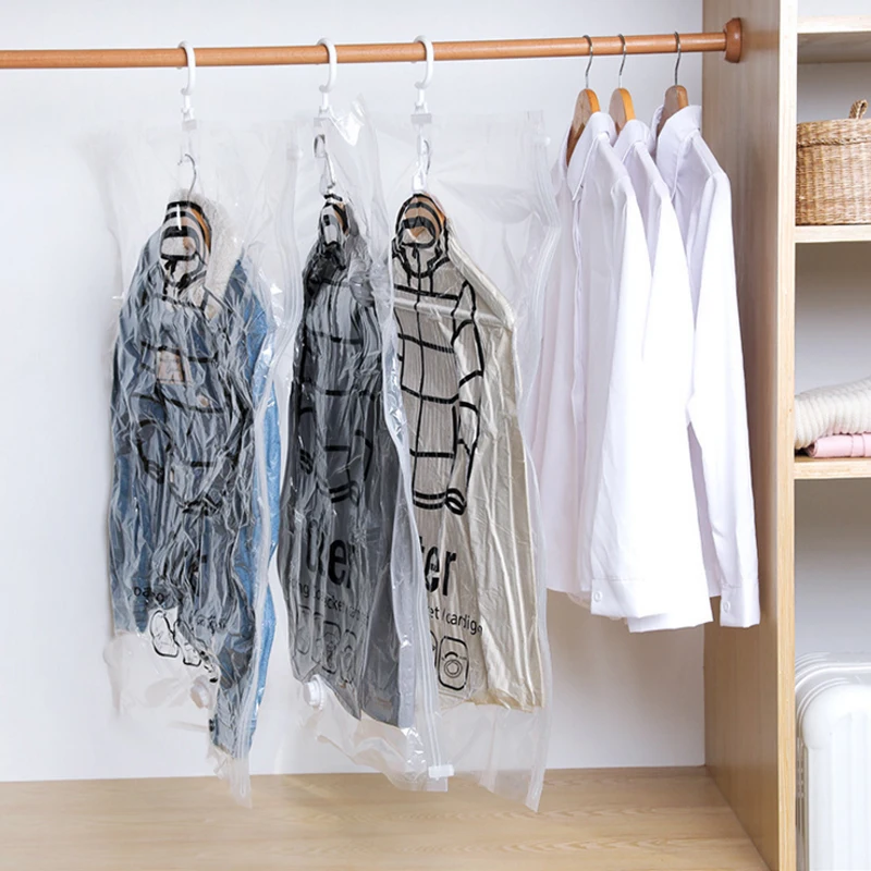 حقيبة بلاستيكية شفافة معطف الملابس دعوى الملابس أكياس غطاء الغبار شماعات السفر التخزين المنظم خزانة صندوق تخزين ملابس