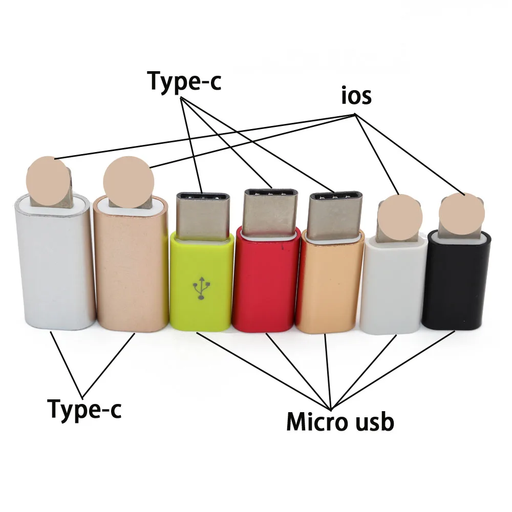 TingDong Micro USB To Type C/IOS Adapter For iPhone/Android Data Cable Converter Adapter Type C To Micro USB