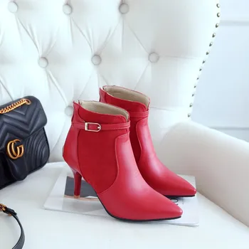 

Big Size 9 10 17 boots women shoes ankle boots for women ladies boots Tapered belt buckle