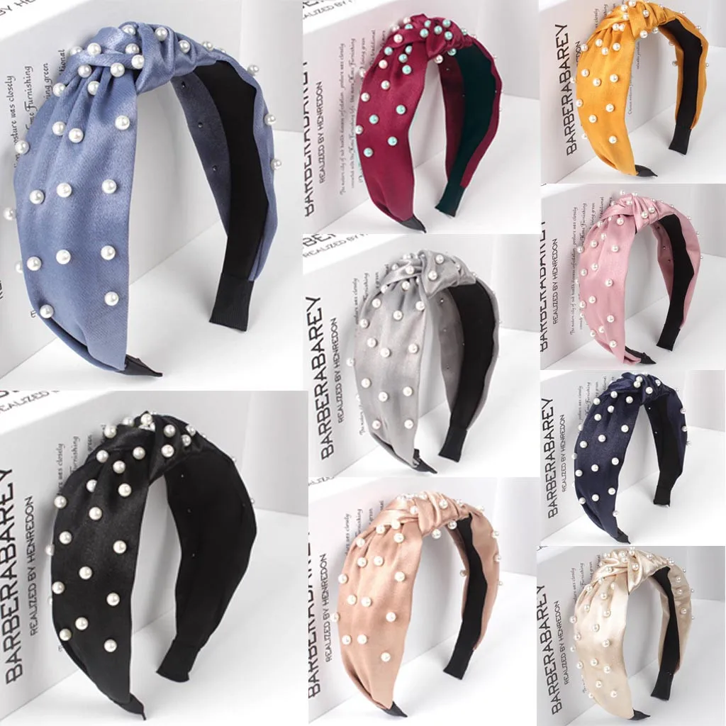 

Women Headband Elastic Hairband Hair Accessories for Girls No Slip Stay on Knotted Head band Hair Band for Women W0711