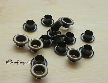 

eyelets metal with washer grommets anti bronze round 80 sets 6 mm G43