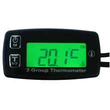 Runleader RL-TM004 Digital 2 TEMP METER thermometer temperature meter for Dirt Pit Bike Engine Motor Car temperature meter oil ts002 pt100 20 300 2 group temp sensor temp meter temperature thermometer for motorcycle tractor atv boat pit bike water oil