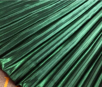 

2 meters 150cm 59.05" width green stripes accordion pleated satin fabric dress skirt clothing material MM328