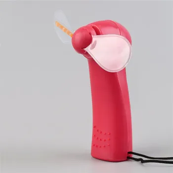

Mini Air Cool Fan Handheld Fan With LED Light Lanyard For Travel Emergency Baby Toy Use Battery