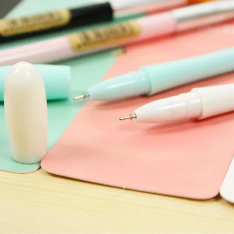 4 piunids/lote bolígrafo de gel novedoso con cepillo limpio para ordenador bolígrafos de tinta de 0,5mm escolar