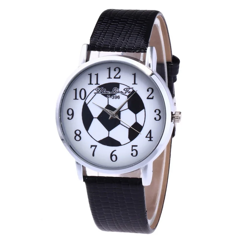 FUNIQUE 2018 Dial Leather Strap Sports Quartz Watch Simple Football