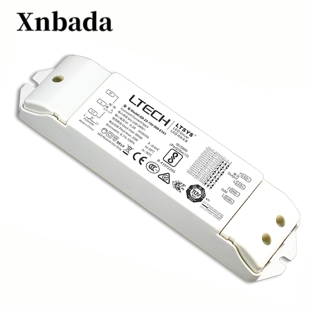 LTECH AD 25 150 900 E1A1 Диммируемый драйвер светодиодов 200 240Vac вход 100 700mA/1 5 Вт выходной CV