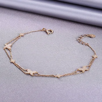 

S- S925 sterling silver bracelet 925 silver fashion bracelet - butterfly Silver bracelet Bracelet send female ticket