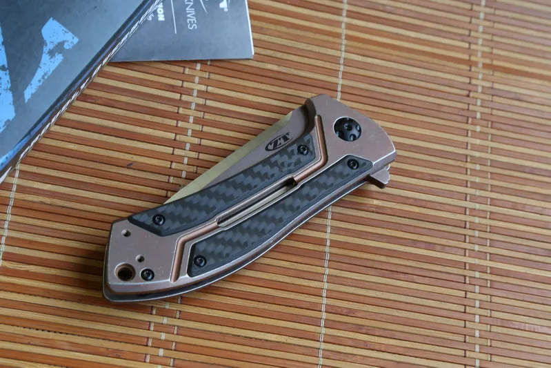 JUFULE OEM ZT0801CF шарикоподшипник складной нож D2 сталь+ углеродное волокно Кемпинг Охота выживания кухонные ножи Открытый EDC инструмент