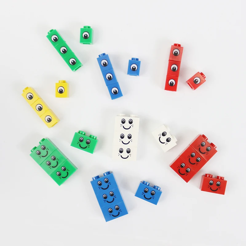 

20Pcs 1x1 Smile Face Eyes Printed Block Bricks 1x2 Building Block Bricks DIY Enlighten Legoed Blocks Toys Assembles Particles