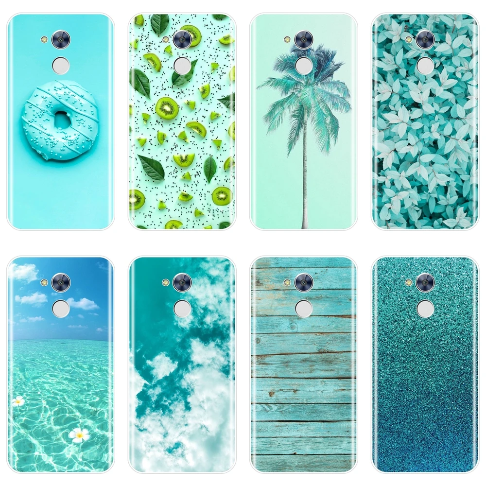 

Back Cover For Huawei Honor 4C 5C 6C 6A Pro Soft Silicone Green Fruit Leaf Doughnut Phone Case For Huawei Honor 4X 5A 5X 6 6X