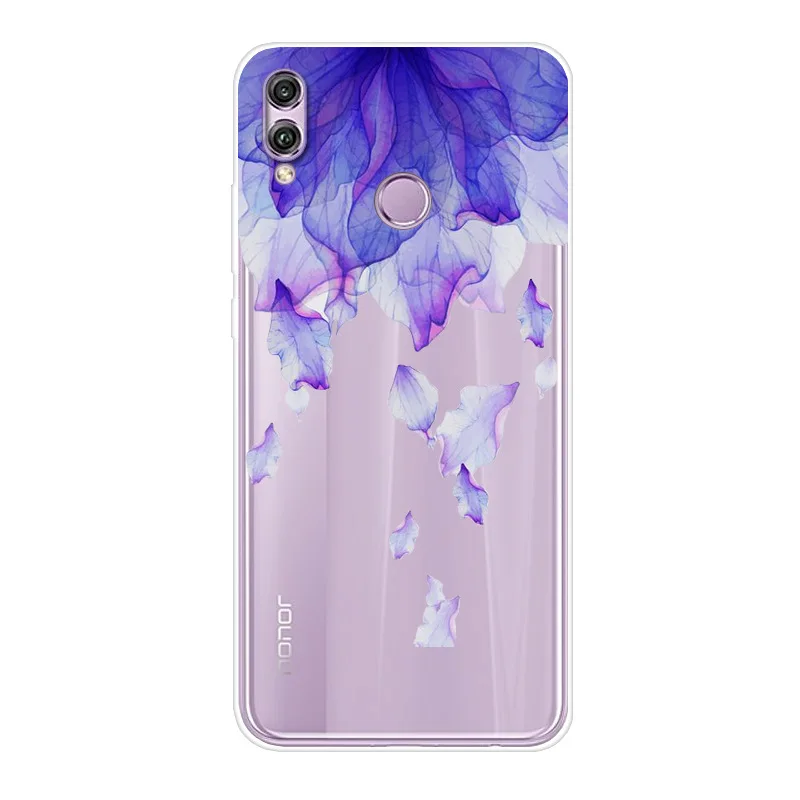 Мягкий силиконовый чехол из ТПУ для Huawei Honor 8X с хрустальным принтом задняя крышка