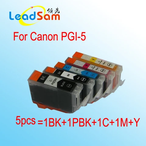 

5pcs PGI5 CLI8 compatible ink cartridge for Canon PGI 5 CLI 8 PIXMA IP5200R IP5300 MP500 MP600 IP4300 IP4500 IP4500X IP5200