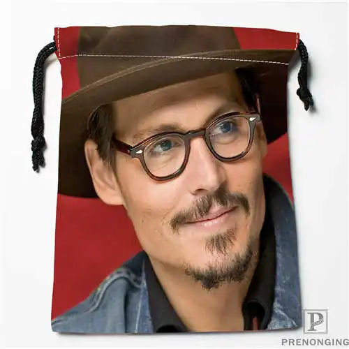 Пользовательские печати Johnny-Depp (1) Drawstring хозяйственные сумки дорожный мешочек для