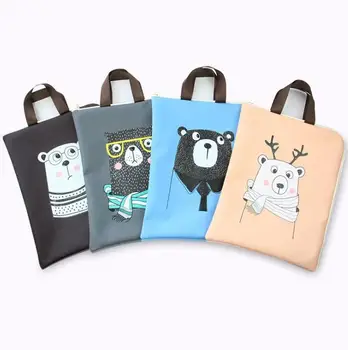 

A4 Document Bag Cartoon Animals Cat Bear Folder Bag Cute Simple Oxford Cloth Documents Folder For Filing Products